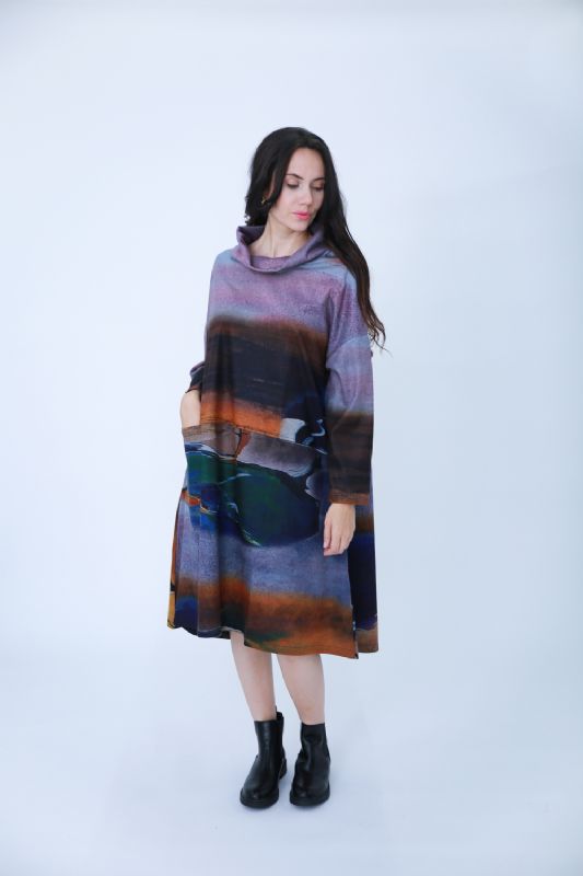 Artistic Abstract Print Dress (medium)